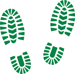 One Step Walkers Boot Print Logo